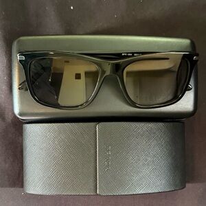 Prada Sunglasses Polarized SPR18W 1AB-09G Black 56-18-150-Pre-Owned